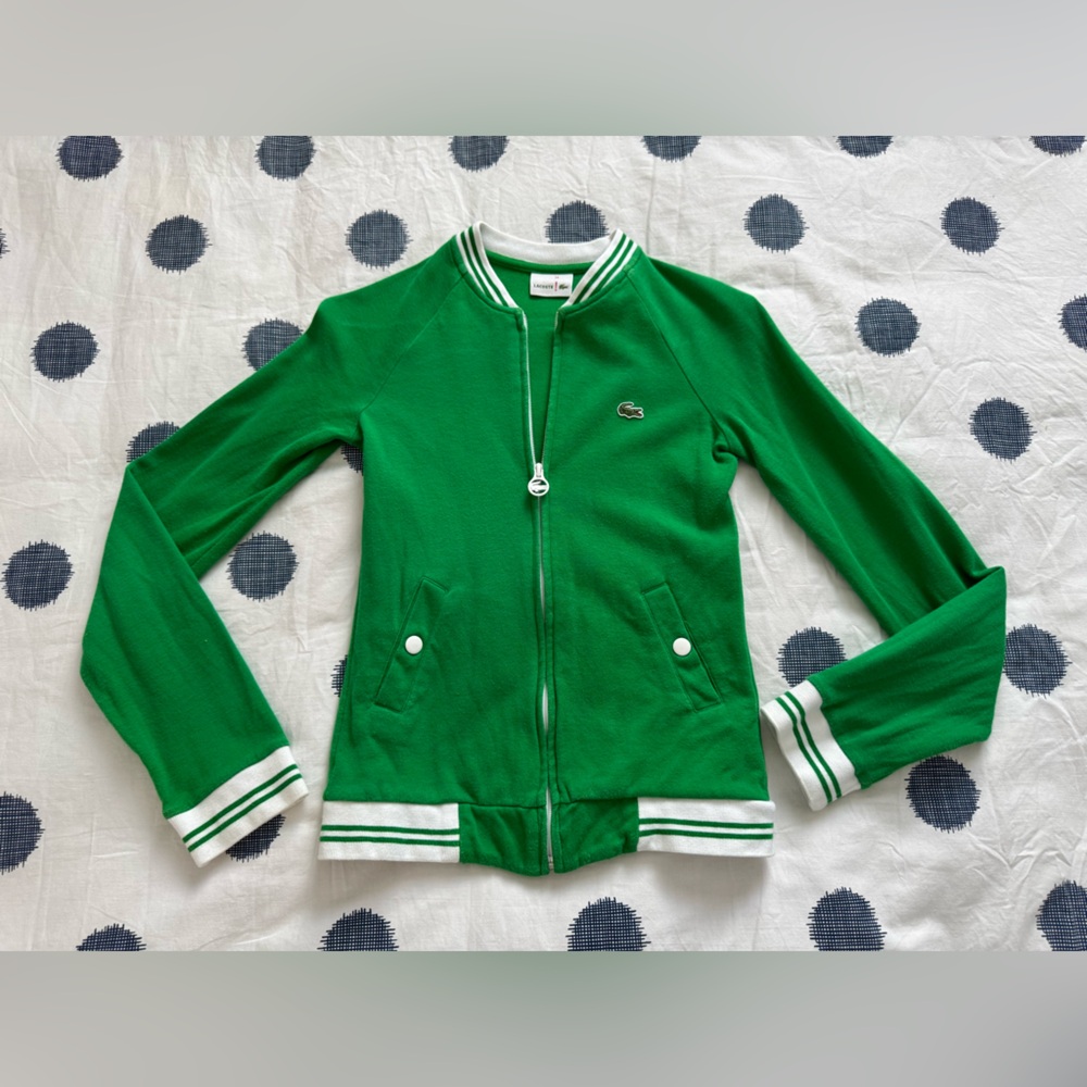Lacoste Kids Green Jacket with White Accents